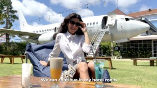 I asked a stranger to take a photo of me on the beach and he fucked me in hotel and came on my face