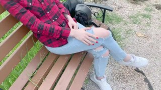 Blowjob in a public park